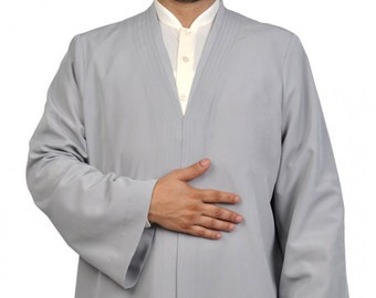 S, M, L, XL, 2XL Plain Muslim Jubbah, Grey Thobe, Galabiyya, Jubbah, Bisht, Daffah, Classic Jubba, Thawb, Thobe, Jalabiya for Men
