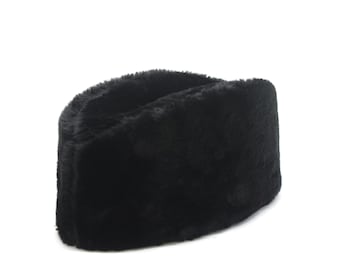 Kubanka de style caucasien, casquette Astrakhan en fausse fourrure noire, casquette d’hiver Karakul Hat, chapeau d’hiver cosaque Papaha, casquette Jinnah