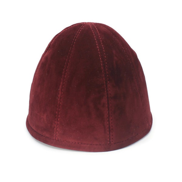 Beautiful Red Velvet Embroidered Kufi Muslim Kufi Takke Peci Kofia Hat Topi, Dervish Clothing, Haqqani Sufi Hat