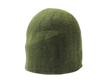 Handmade Traditional Albanian Qeleshe Hat, Genuine Wool Hat, Green Plis Fez Hat, Plisi Bardhe, Muslim Kufi Cap QLS