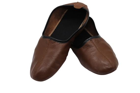 Genuine Leather Handmade Tawaf Shoes Men Size, Brown Leather  display picture 2
