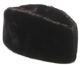 Caucasian Style Kubanka, Brown Faux Fur Astrakhan Cap, Karakul Hat Winter Cap, Cossack Winter Hat Papaha, Jinnah Cap