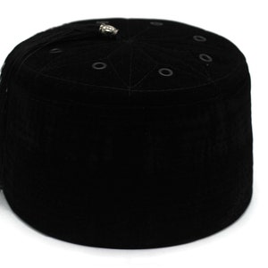 Genuine Egyptian Turkish Black Fez Tarboush Hat Black Tassel, with 7 holes Doctor Who Fez Hat Costume Accessories