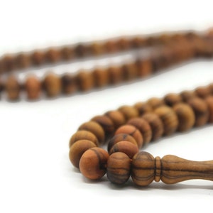 99 Beads Genuine Olive Wood Tasbih, Prayer Beads Misbaha Tasbih Tasbeeh Tesbih 5x7 mm Tijani tasbih subha prayer beads TSBK