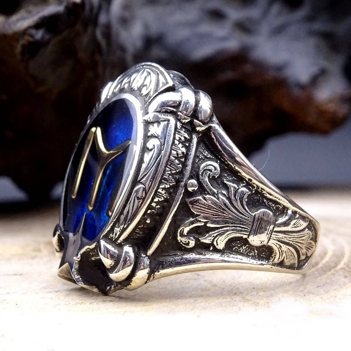 Dirilis Ertugrul Silver Ring 925 Sterling Silver Mens Ring Etsy