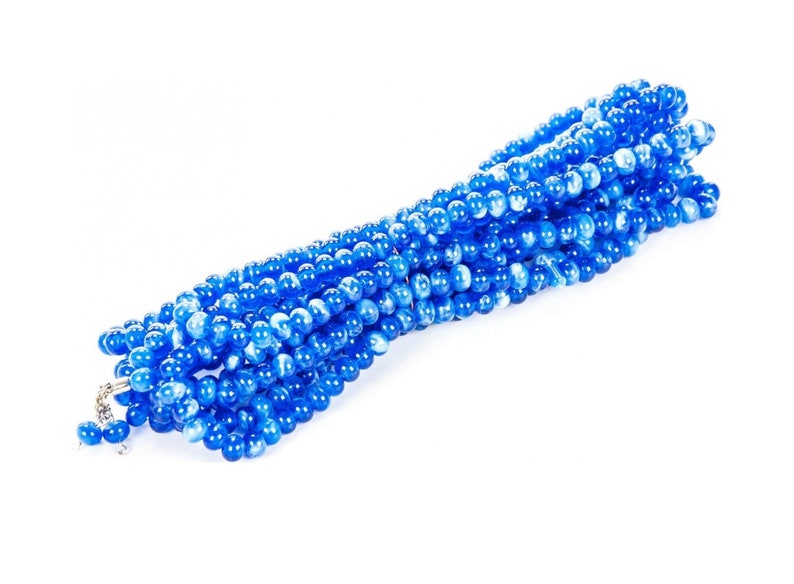 Blue and White 500 Max 63% OFF Ranking TOP7 beads Acrylic Misbaha Rosary Beads Tasbeeh