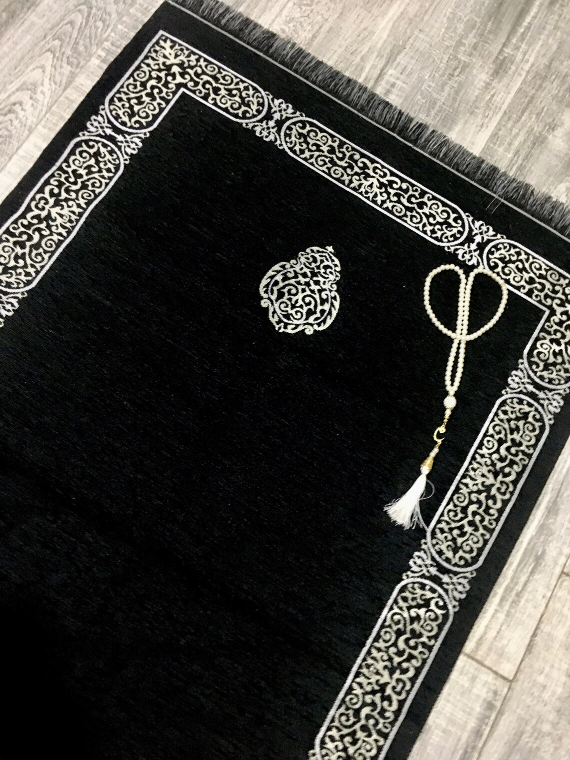 Personalized Prayer Mat Kaaba Kiswah Inspired Prayer Mat Etsy