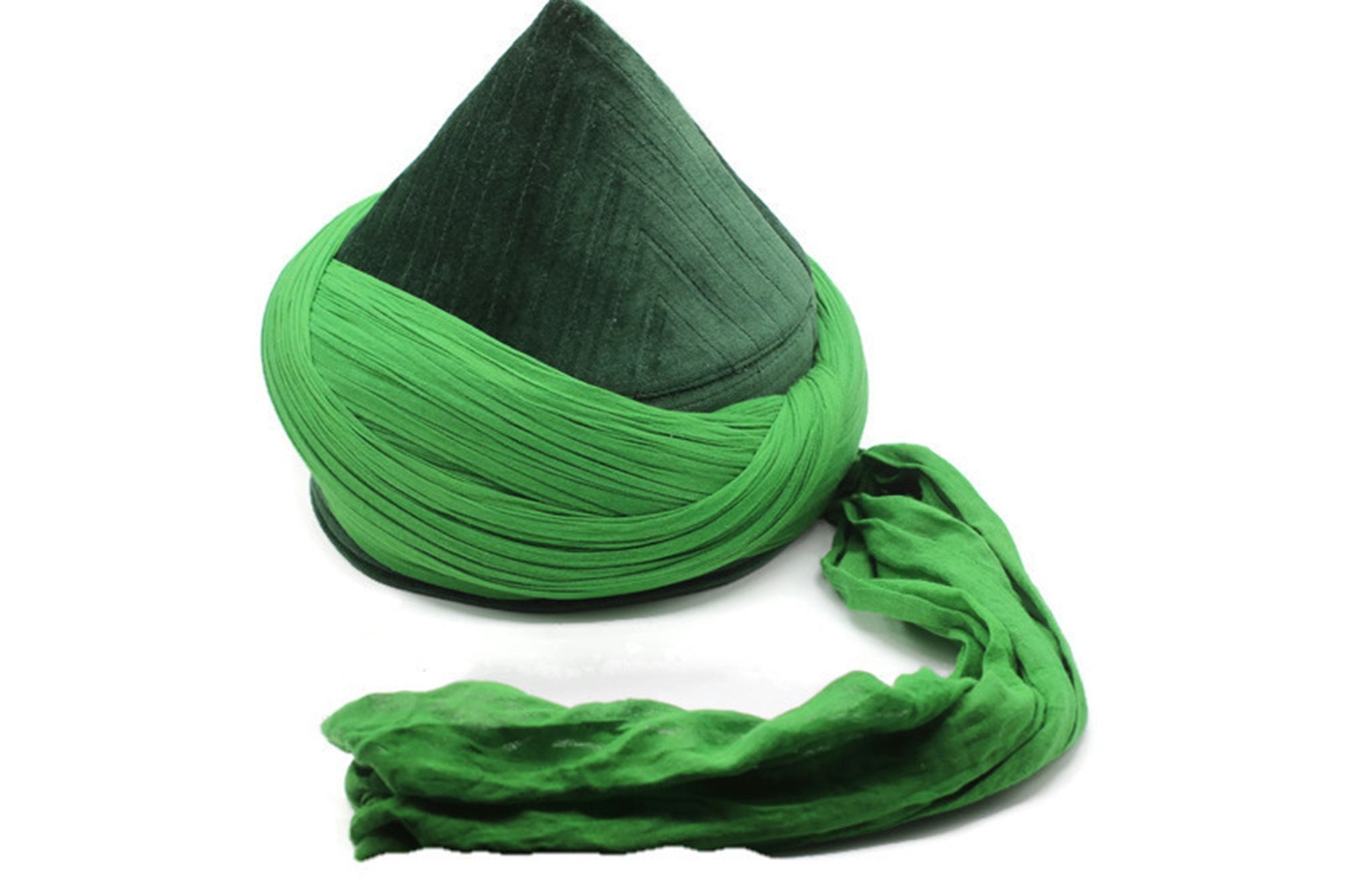 Green Mens Haqqani Imamah, Cyprus Style Islamic Cap, Unique