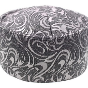 New Model Handmade Rigid Silver Muslim Kufi Hat Taqiya Takke Peci Prayer Cap, Turkish Muslim Islamic Hat Skull Cap