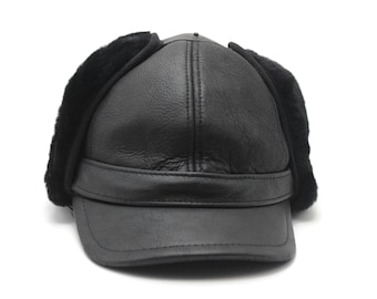 Harssidanzar Cappello Da Aviatore In Pelle Per Uomo E Donna Cappello Invernale In Pelle Di - Foto 8