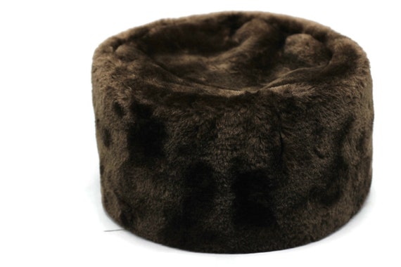 Ghazi Muhammad Hat, Brown Faux Fur Astrakhan Cap, Caucasian