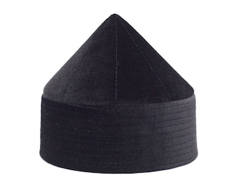 Cyprus Model Black Naqshibandi Kufi Muslim Takke Peci Kofia Hat Topi, Dervish Clothing, Haqqani Sufi Hat, Islamic Wear, Islamic Gift