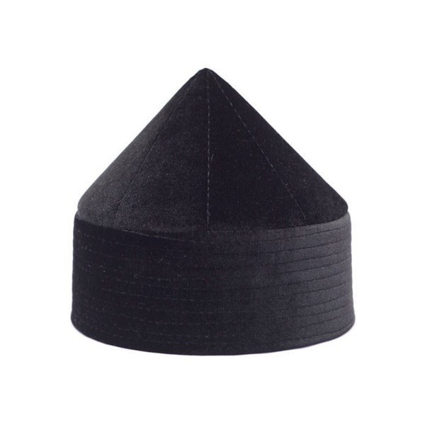 Cyprus Model Black Naqshibandi Kufi Muslim Takke Peci Kofia Hat Topi, Dervish Clothing, Haqqani Sufi Hat, Islamic Wear, Islamic Gift