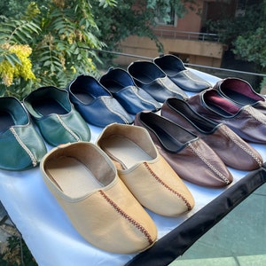 Genuine Leather Babouche Tawaf Shoes in Mens Size, Pick Your Color Leather Slippers, Home Shoes, House Slippers, Aladin Shoes