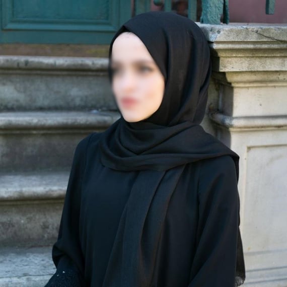 Black Cotton Scarf Hijab Soft Turkish Style Hijab Muslimah - Etsy UK