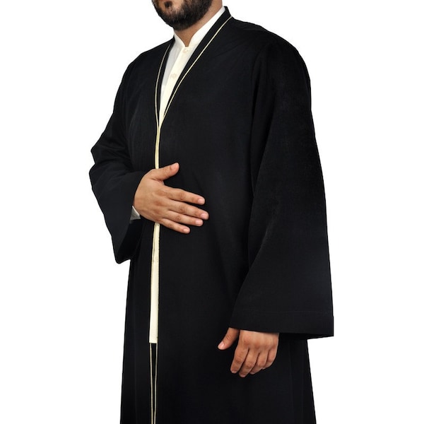 Jubbah Mens Wear, Black Thobe, Galabiyya, Jubbah, islamic wear , Muslim bisht, Muslim Long Kurta, Turkish Style Jubba