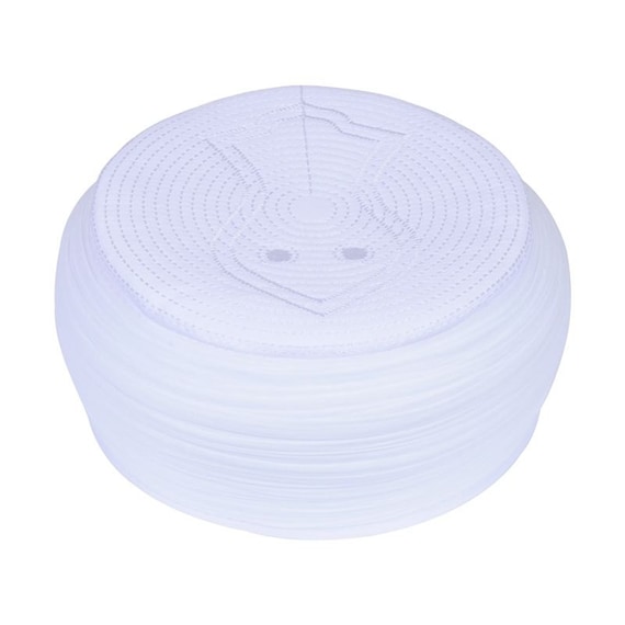 Handmade White  Sarik, Takke, Islam Prayer Hat with The Nalayn White Kofi, Kufi Cap, صلاة, Muslim Men's Hat Cap,