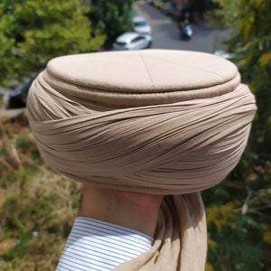 Saladin Beige Imamah, Unique Islamic Art, Salah ad Din Imam Pagri Imama, Muslim Hat, Sunnah Cap, Prayer Hat, Islamic Gift