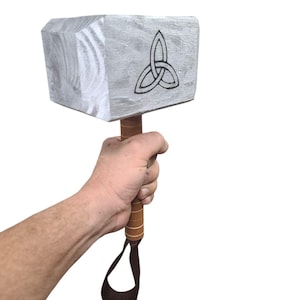 Thor&#39;s Hammer Mjolnir Solid Wood!  Battle Ready for responsibile kids and adults!  Handmade by Homeschool Family.  Free USA Shipping!