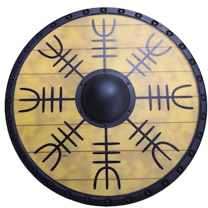 Full Size 24 or 30 inch Helm of Awe/Compass VIKINGS SHIELD!  Solid wood!  Free usa Shipping!