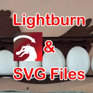 Digitale bestanden: kippeneihouder.  Wandhanger voor grote en kleine krieleieren met vrije uitloop.  voor Glowforge Lightburn SVG
