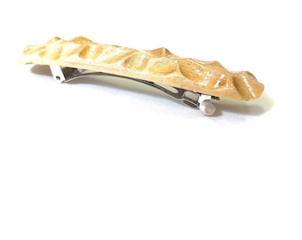 Hand carved hair clip barrette made with maple wood