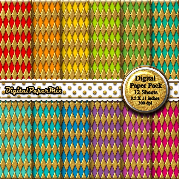 Harlequin Decoupage Paper Etsy