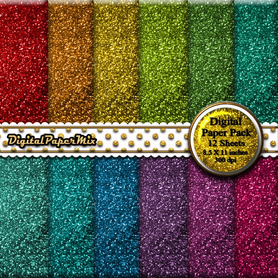 Glitter Digital Paper Glitter Backgrounds Printable Paper | Etsy