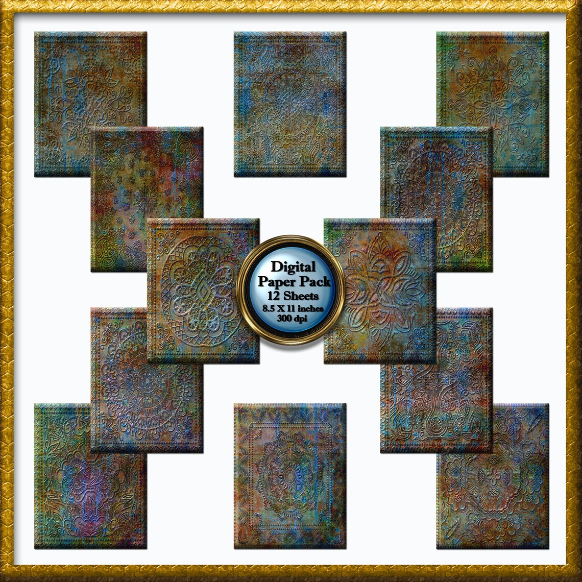 12 Rost Digitales Papier Rost Deckenfliesen Scrapbook Papier | Etsy