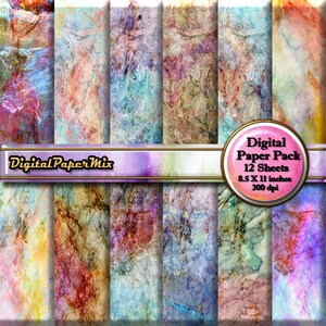Digital Paper, Abstract Marble Digital Paper Background, Marble Printable Paper Pack, Abstract Digital Scrapbook  300 DPI Instant Download
