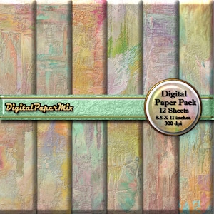 Grunge Digital Paper, Pastel Grunge Textures, Junk Journal Paper, Grunge Backgrounds, Texture Scrapbook Paper Pack Instant Download 300 DPI