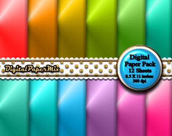 Metallic Rainbow Digital Paper, Digital Paper Background Metal Foil Printable Paper Pack, Rainbow Scrapbook Paper 300 DPI Instant Download
