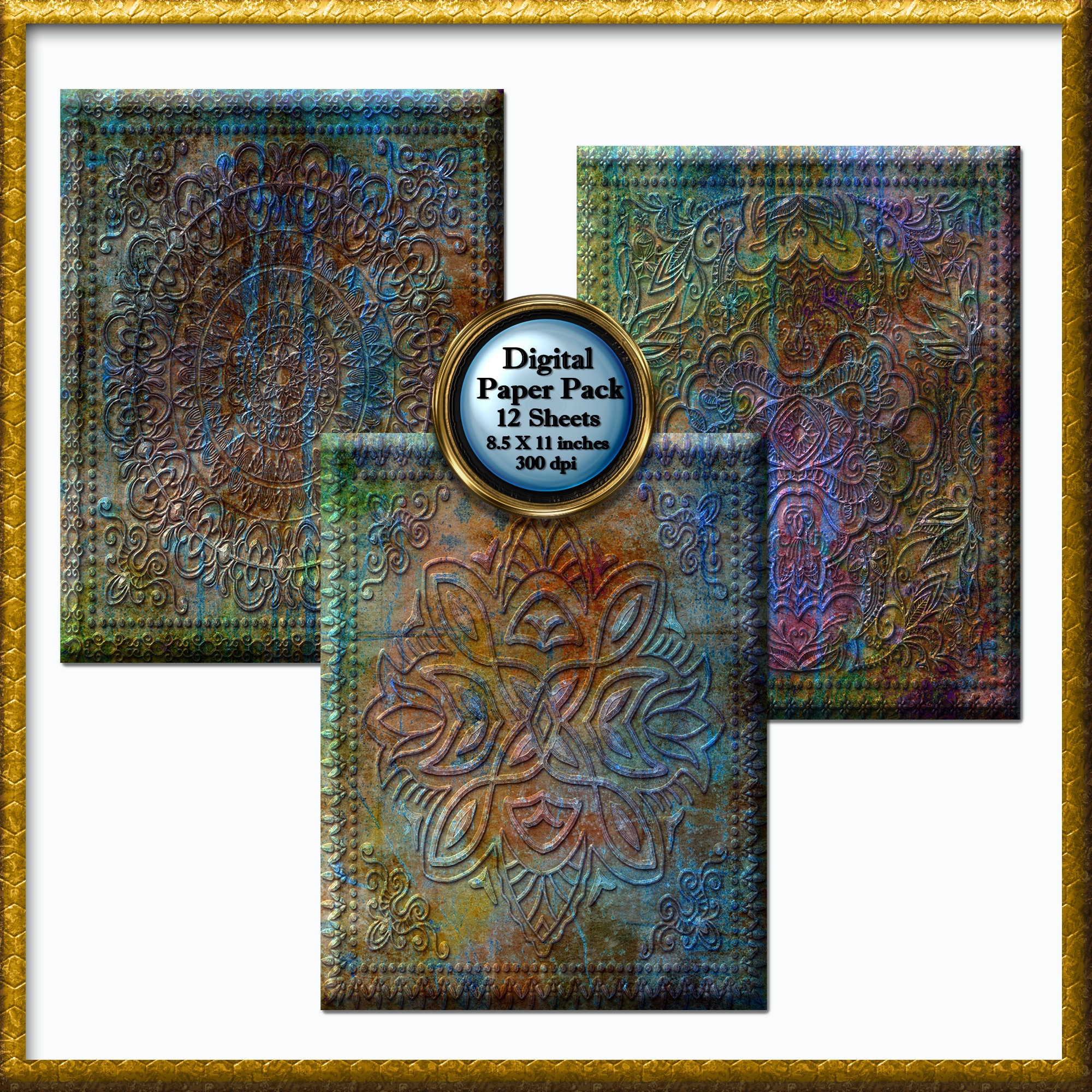 12 Rost Digitales Papier Rost Deckenfliesen Scrapbook Papier | Etsy