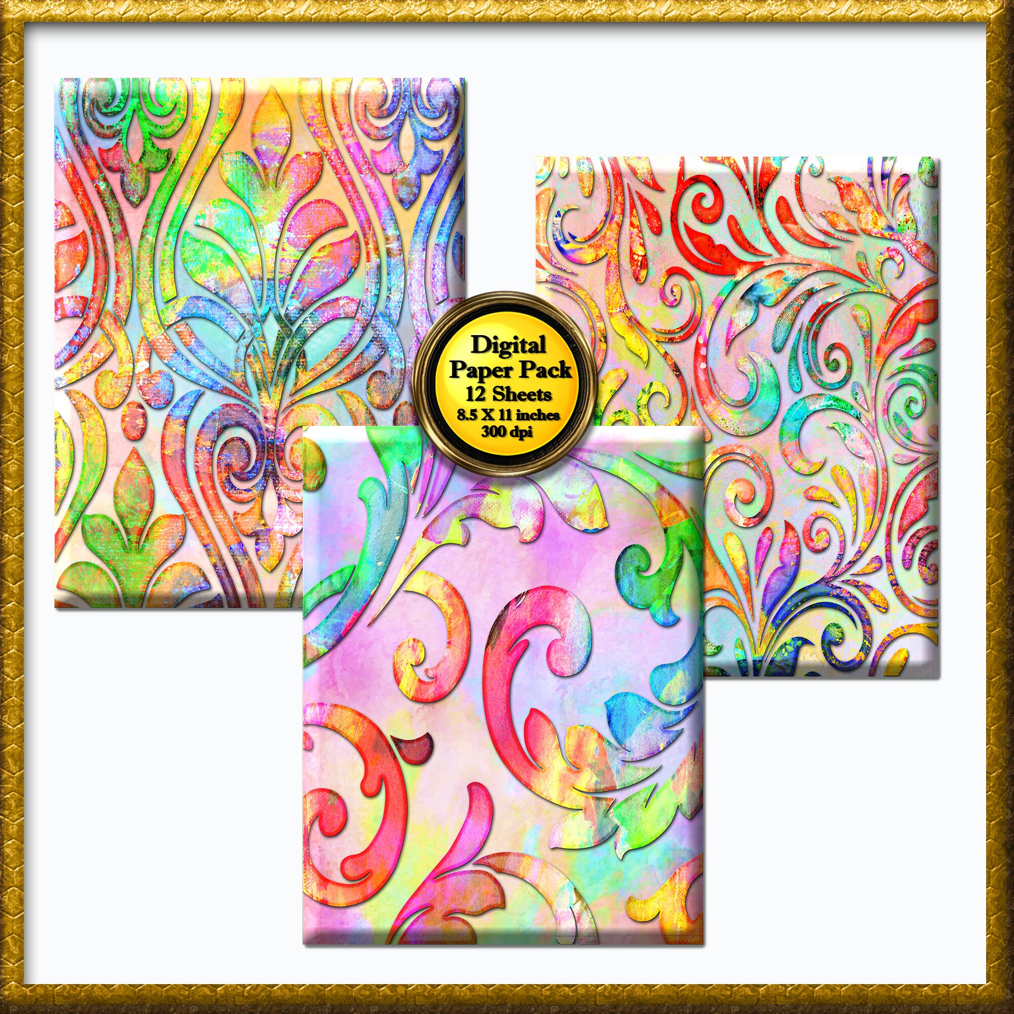 Abstraktes Aquarell Digitales Papier Buntes Aquarell Florales - Etsy