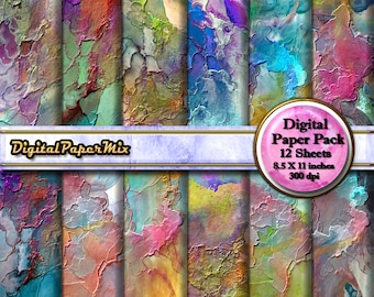 Abstract Marble Digital Paper, Digital Paper Background, Watercolor Ink Paper Pack, Abstract Digital Scrapbook  300 DPI Instant Download