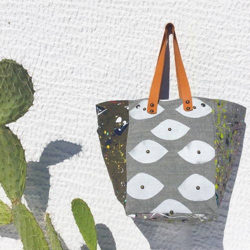 Unique Hand Painted Tote Bag, Denim Fabric and Vintage Military shops Canvas/Splatter Paint and Eyes Art Tote Bag – IreneED66