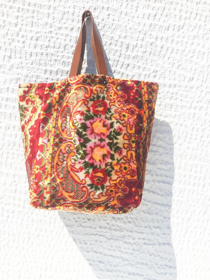 Tapestry Tote Bag/Upcycled Vintage Tapestry Fabric Etsy