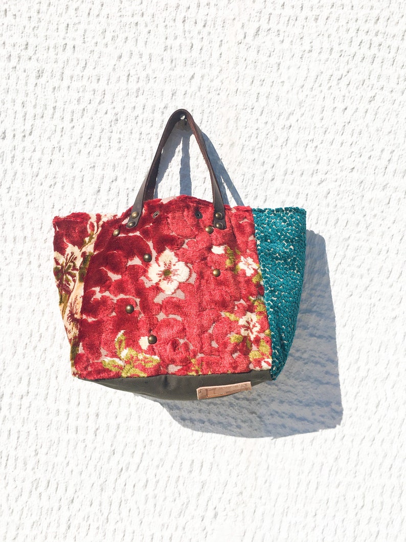 Small Fabric Tote Bag/black & White Greek Key Pattern With Etsy