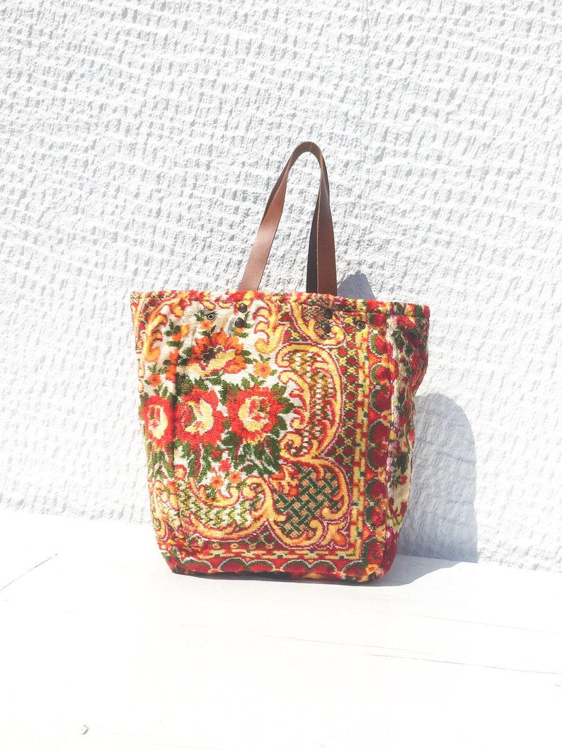 Tapestry Tote Bag/Upcycled Vintage Tapestry Fabric Etsy