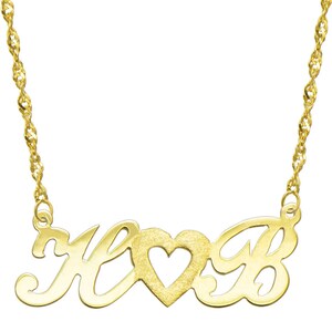 14K Yellow Gold Personalized Name Plate Necklace - Style 3