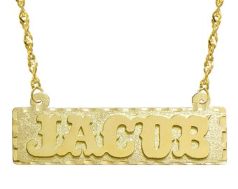 14K Yellow Gold Personalized Name Plate 