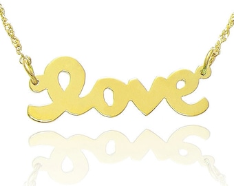 14K Yellow Gold Love Necklace