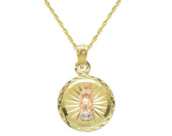 Echter 14k Gold Jungfrau Mary Guadalupe Anhänger Charm 1,50