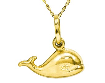 14K イエローゴールド クジラ ペンダント ネックレス