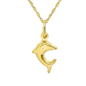Collier pendentif 14K Yellow Gold Dolphin
