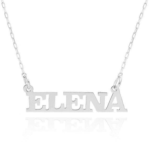 14K White Gold Personalized Capital Name Necklace Custom Made - Main Image