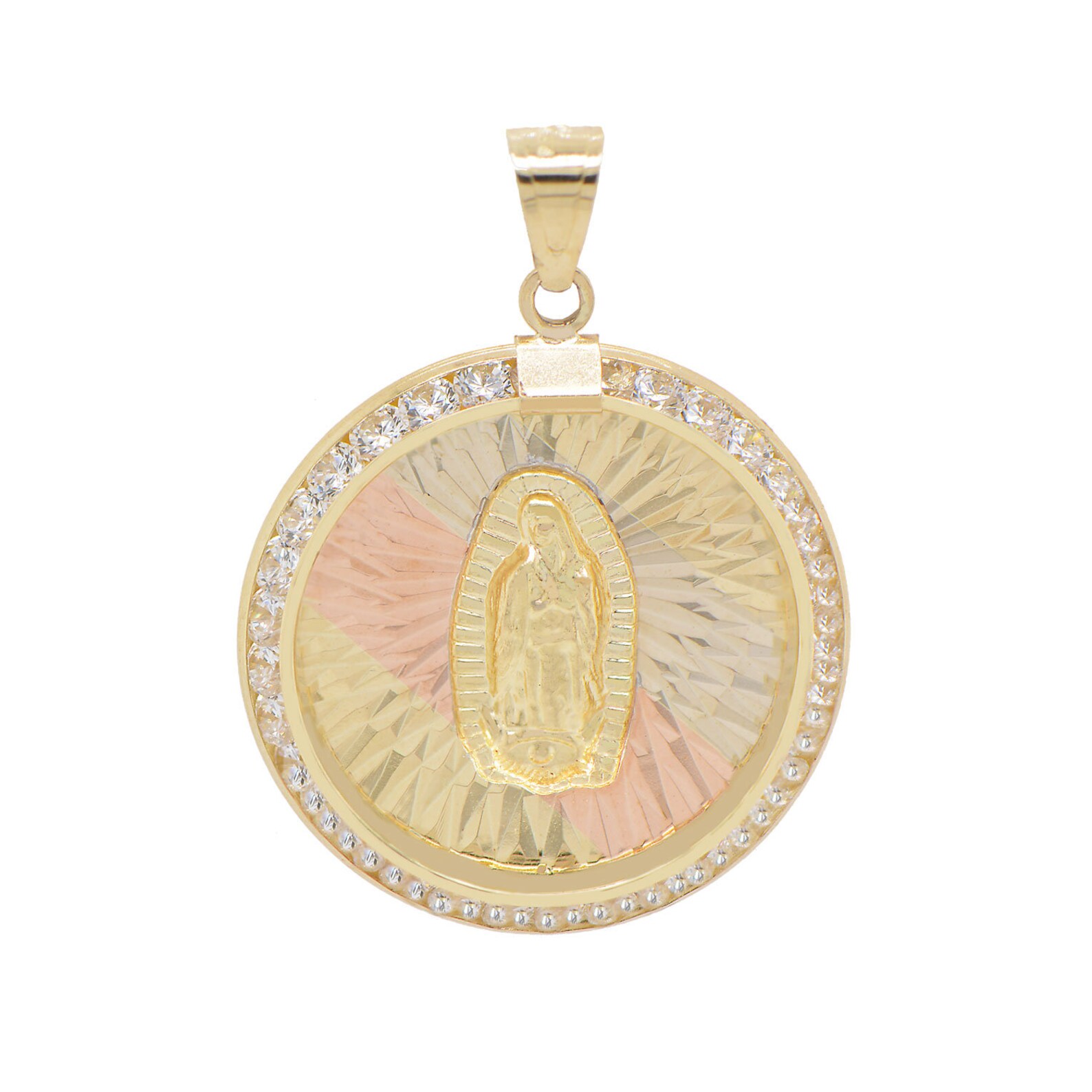 14K Tri-color Gold Virgin Mary Guadalupe Charm Pendant - Etsy