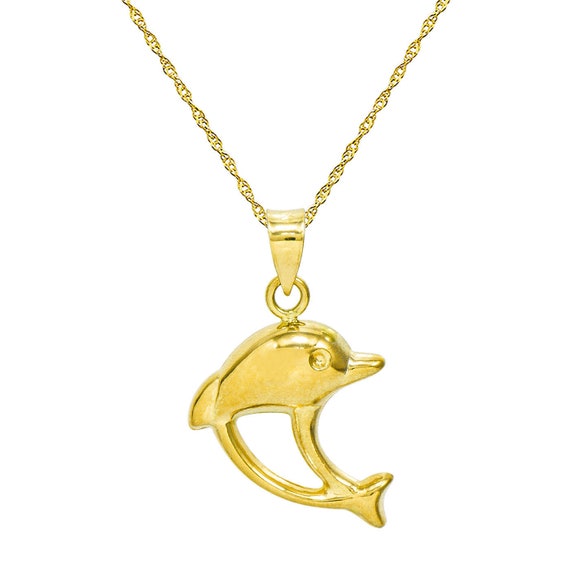 Jewelry Pilot 14K Yellow Gold Dolphin Pendant 