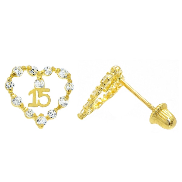 Quinceanera Gold Earrings Etsy