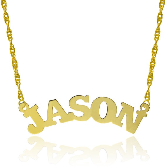 Custom Made Any Name Style 5 10k Yellow Gold Personalized Name Necklace